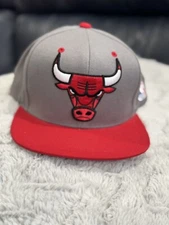 Chicago Bulls Mitchell & Ness Windy City Gray With Red Bill Snapback Hat Cap