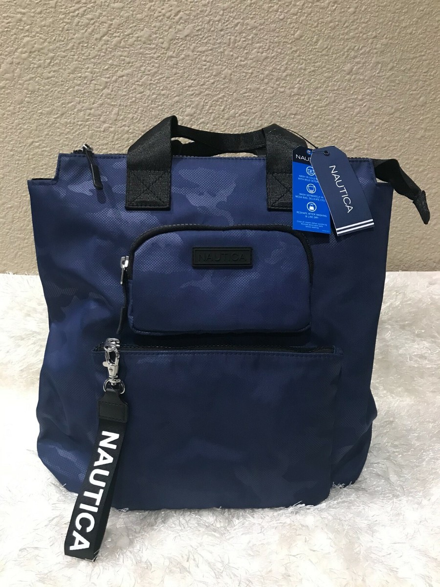 NAUTICA Off Course Indigo Blue Army Pattern Backpack MSRP $89 NWT