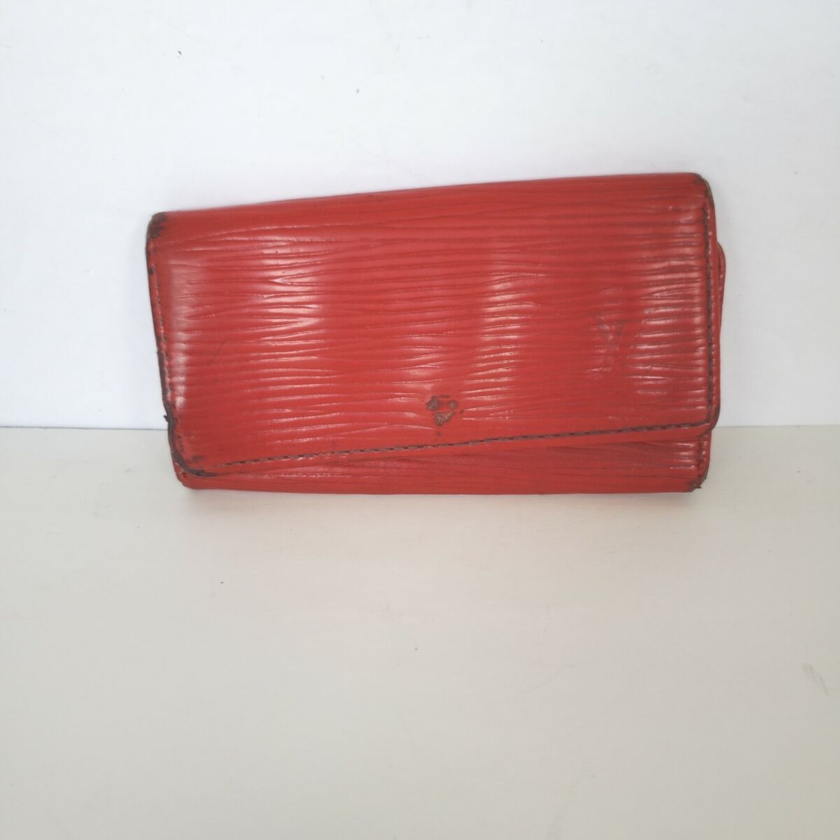 LOUIS VUITTON Vintage Red Epi Leather 4 Hooks Key Holder Case