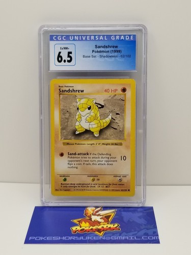 Sandshrew (Shadowless) graded CGC 6.5 for sale on eBay