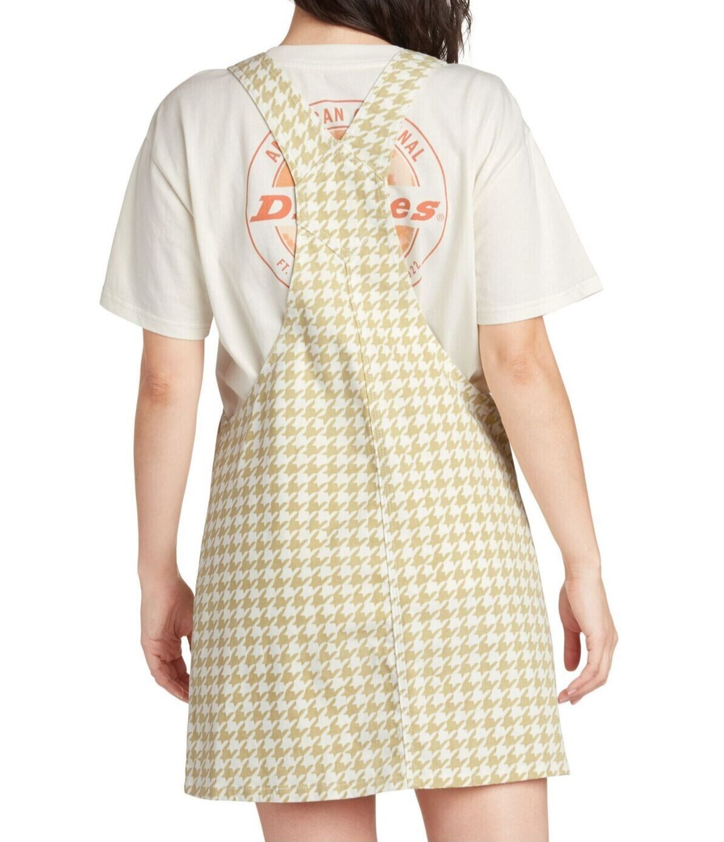 Dickies Women's Juniors' Beige Houndstooth Overall Jumper