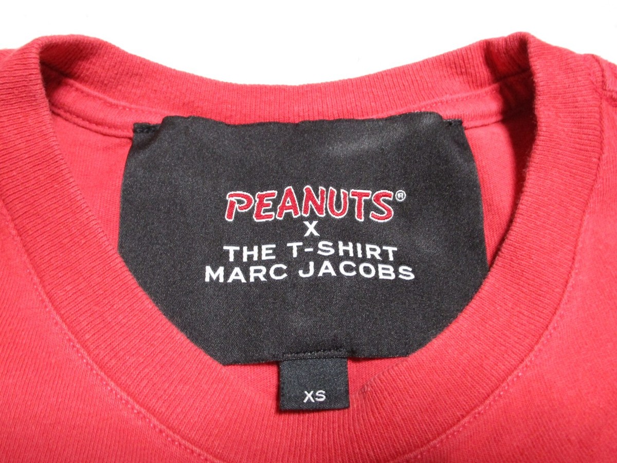 PEANUTS スヌーピー Tシャツ XS marc jacobs MARC JACOBS x PEANUTS Size L Pink Black Graphic Cotton Crew