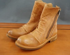 Sofft Lavina Shoe Women's 7 Brown Leather Pull On Zip Casual Ankle Moto Boot