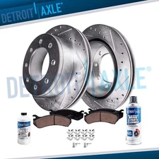 Front Drilled Brake Rotors Brakes Pads for 2010 Ford F-250 F-350 Super Duty SD