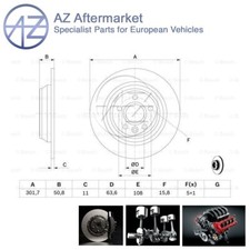 Fits Ford Mondeo Galaxy Kuga Land Rover Range Evoque AZ Rear Brake Discs