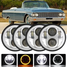 4pcs 5.75" LED Headlights Hi/Lo DRL For 1958-1975 Oldsmobile Delta-88 Cutlass
