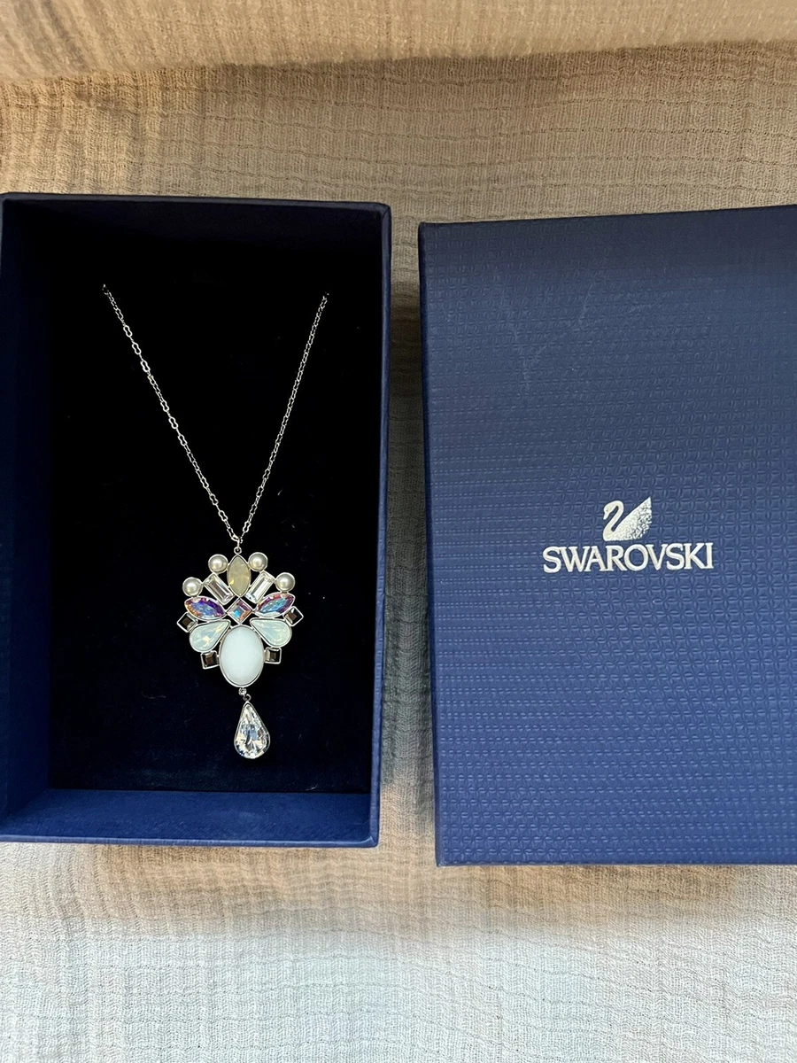 AUTHENTIC Swarovski Crystal and Pearl Pendant Necklace Bridal