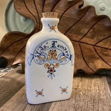 italian ceramic rasberry liqueur bottle empty camponi With Cork Italy