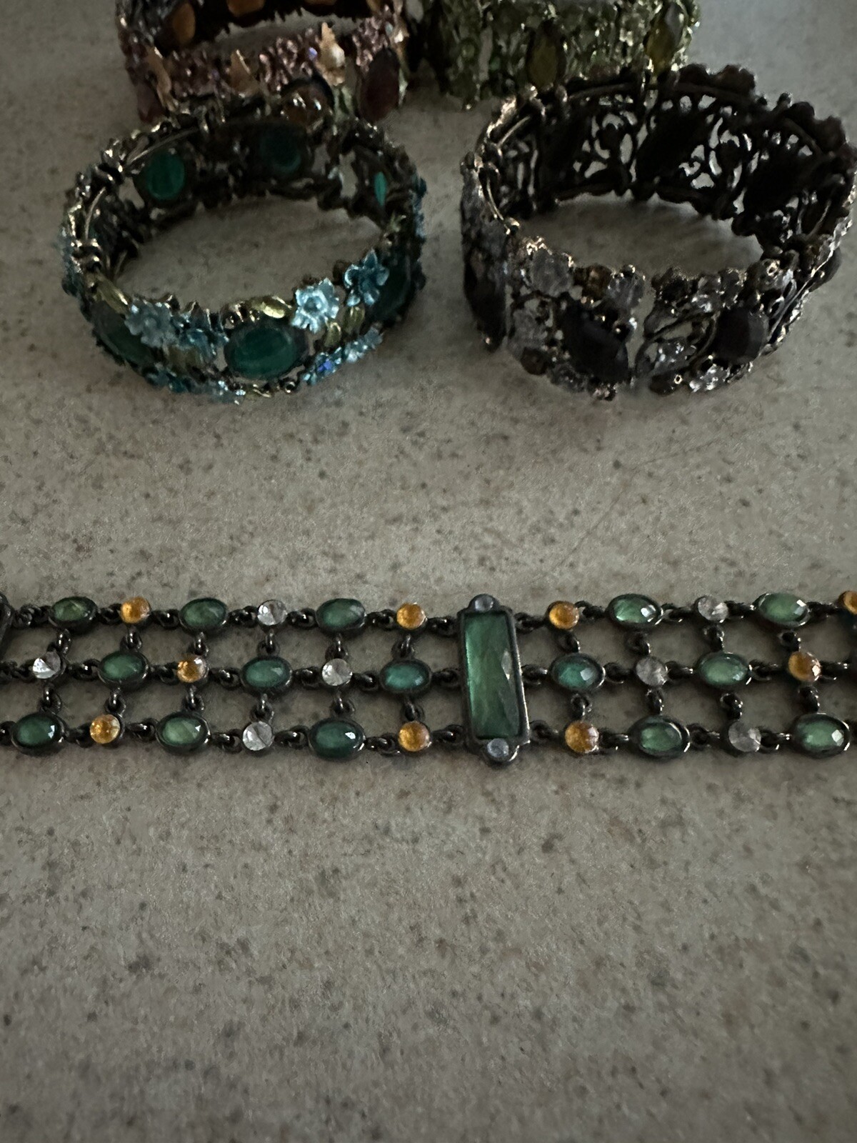 5 Pcs  Gemstone Adjustable Cuff Bangle Bracelets … - image 14