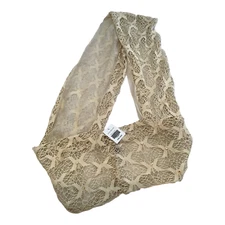 Womens Natural Beige Mesh Infinity Scarf Pashmina Sequin Accents w/Tags