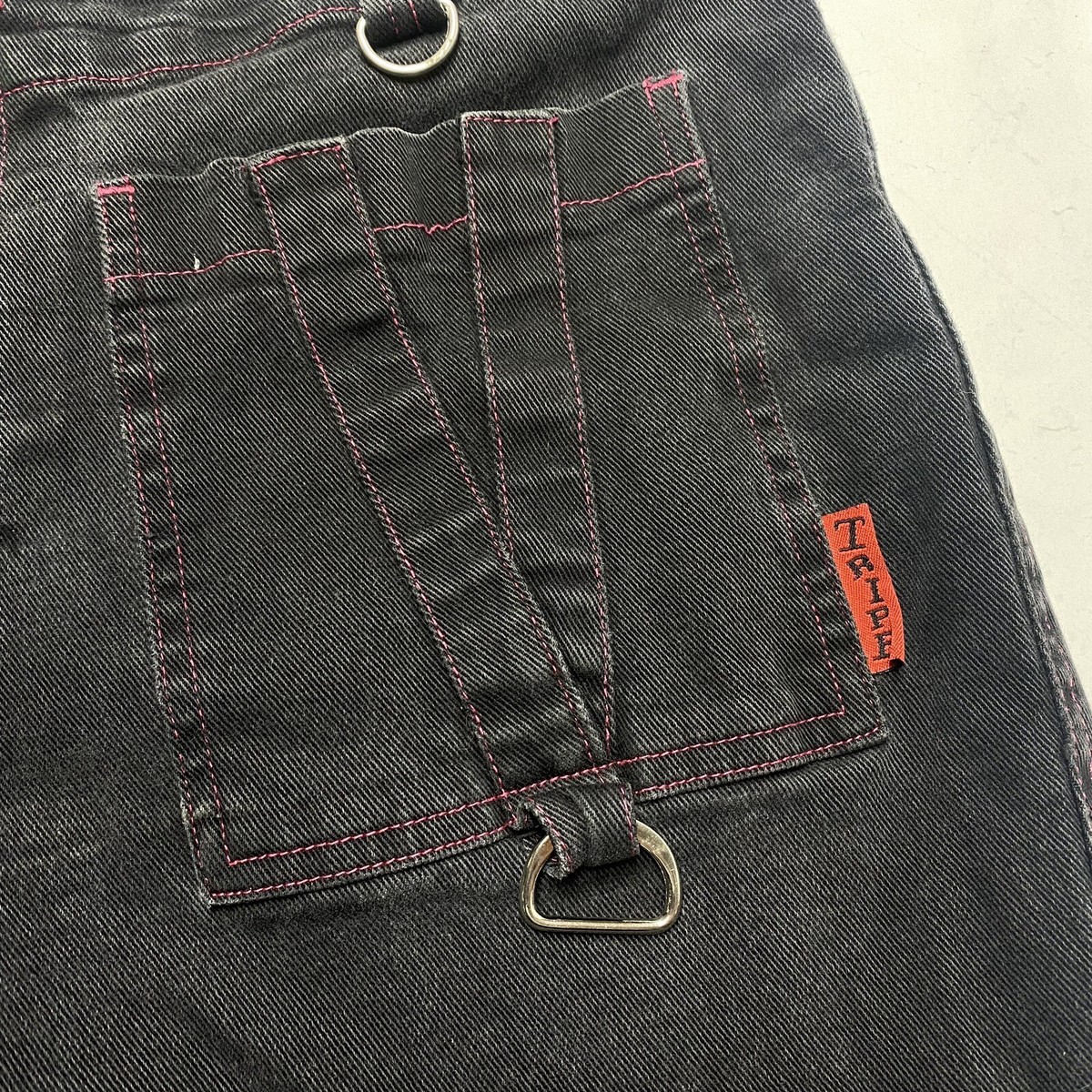 Tripp NYC VINTAGE BLACK PINK BONDAGE CAPRIS PANTS Women's Size 22
