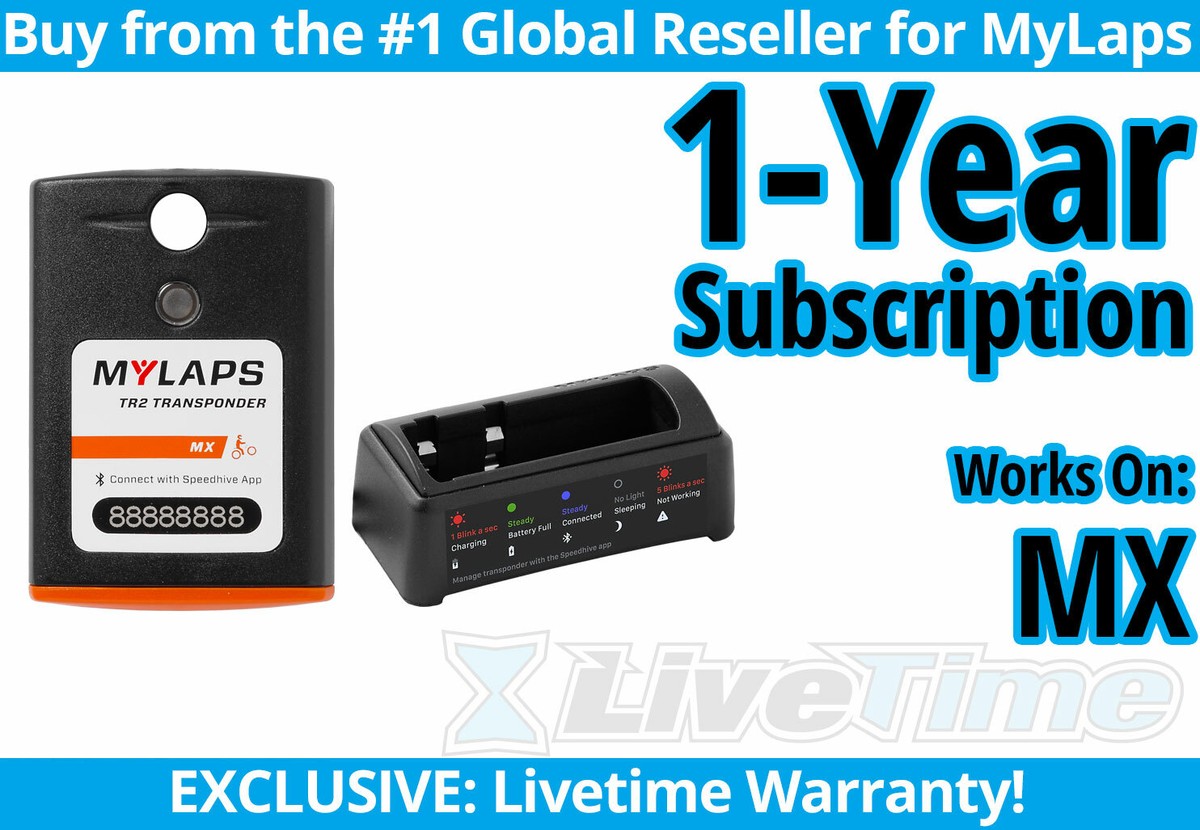MyLaps TR2 MX (motocross) Rechargeable Transponder w/ 1-year