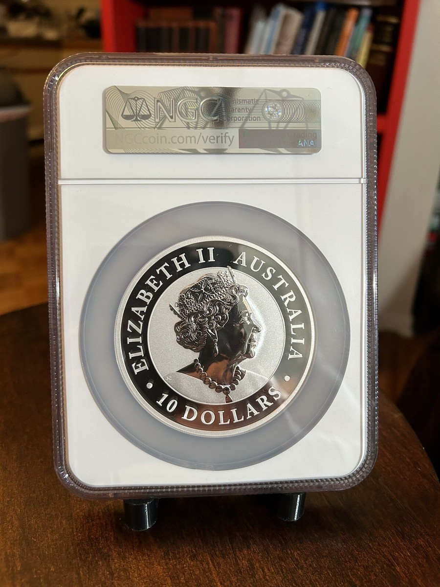 2022 P Australia Silver Kookaburra NGC MS 70 10oz $10 Coin Flag ER