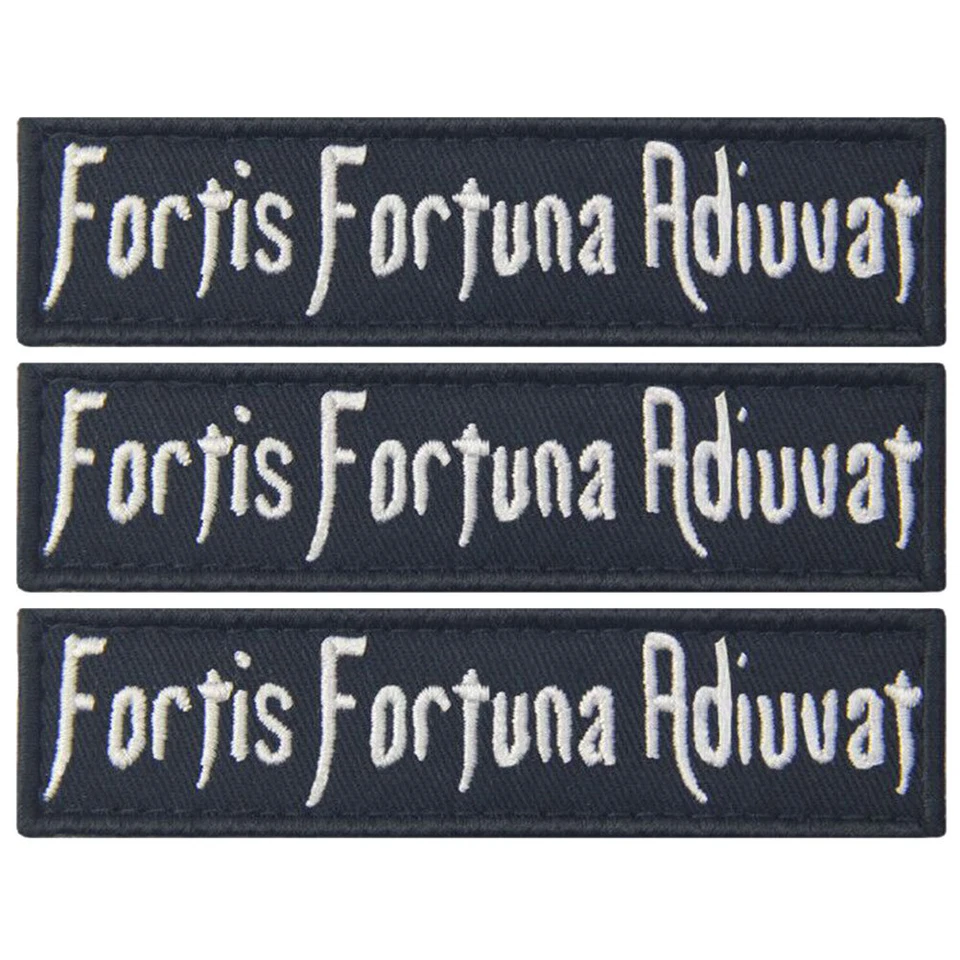 Fortis Fortuna Adiuvat patch LOTS 2PCS 3PCS Sew On Embroidered Jeans Patches - Image 3 of 4