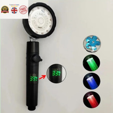 LED Digital Temperature Display Shower Head Temperature Control Colorful Fan Spr