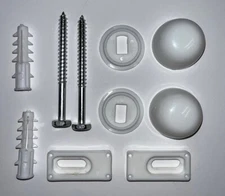 Install Toilet, Floor base caps with screw with fasteners, 1 inch tall Caps