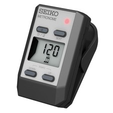 Seiko Silver Clip-on Digital Metronome With Clock Function And Easy Volume Co...