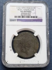 1722 Rosa Americana 2 Pence with Period NGC VG Details #93824