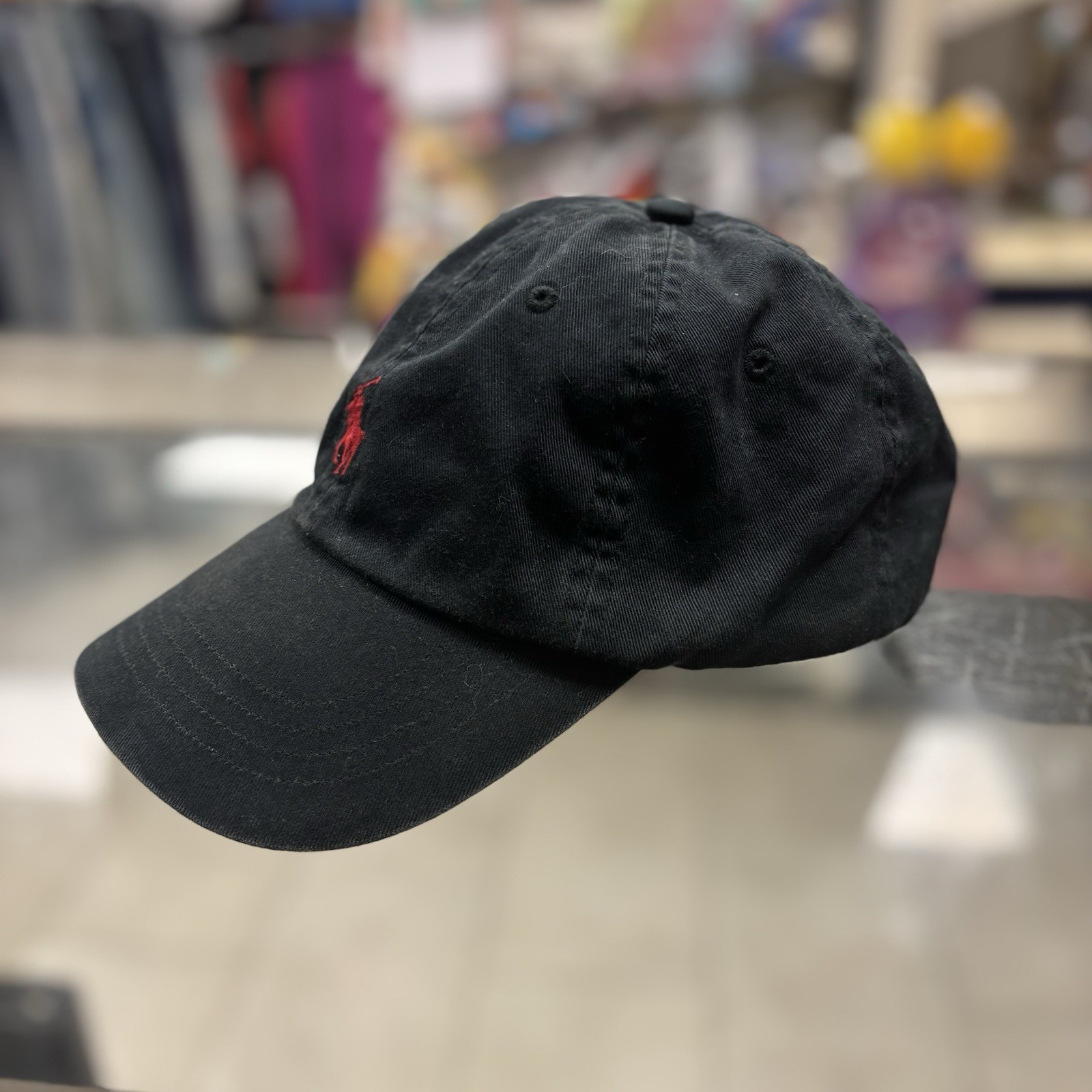 Polo Ralph Lauren Cappello Berretto Strap Back Uomo Nero Rosso Pony Logo Papà Casual Golf