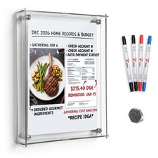 Acrylic Wall Whiteboard 9x12 Inch, White Dry Erase Writing Surface with Slide...
