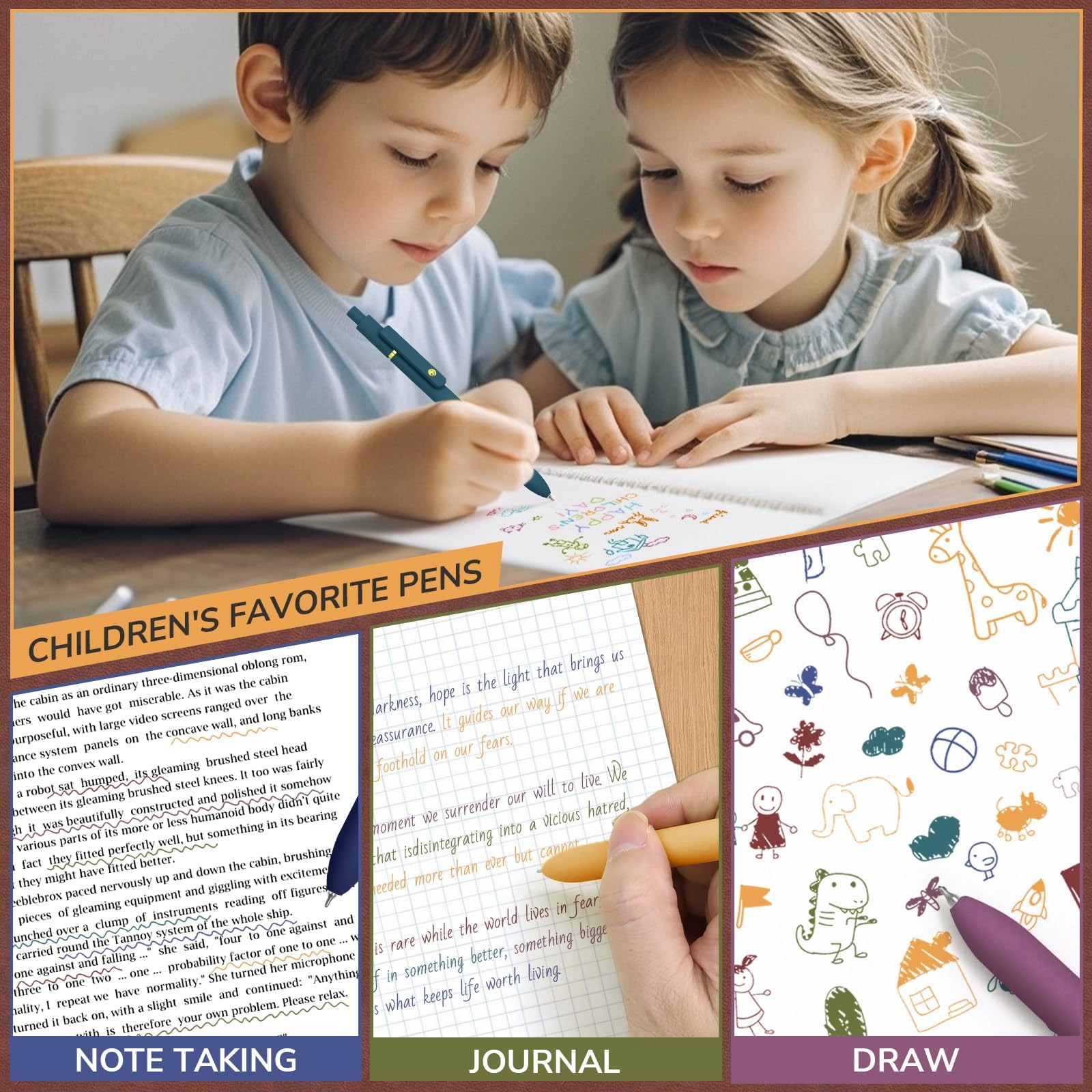 UIXJODO Colorful Pens, 6 Pcs Colored Pens Fine Point Smooth Writing Pen, 0.5m...