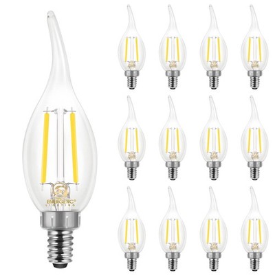 Energetic 12 Pack 60 Watt Dimmable LED Chandelier Light Bulb, 500lm, 5000K Da...