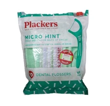 Plackers Micro Mint Floss Picks 90 Count (Distressed Packaging)