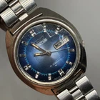 Vintage Seiko 5 Actus 7019-7210 Automatic Blue Sunburst Men's Watch-FOR PARTS!