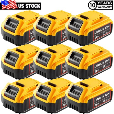#ad HOT For DeWalt 20 Volt Max XR 8.0AH Lithium Ion Battery Pack DCB206 2 DCB205 2 $83.69
