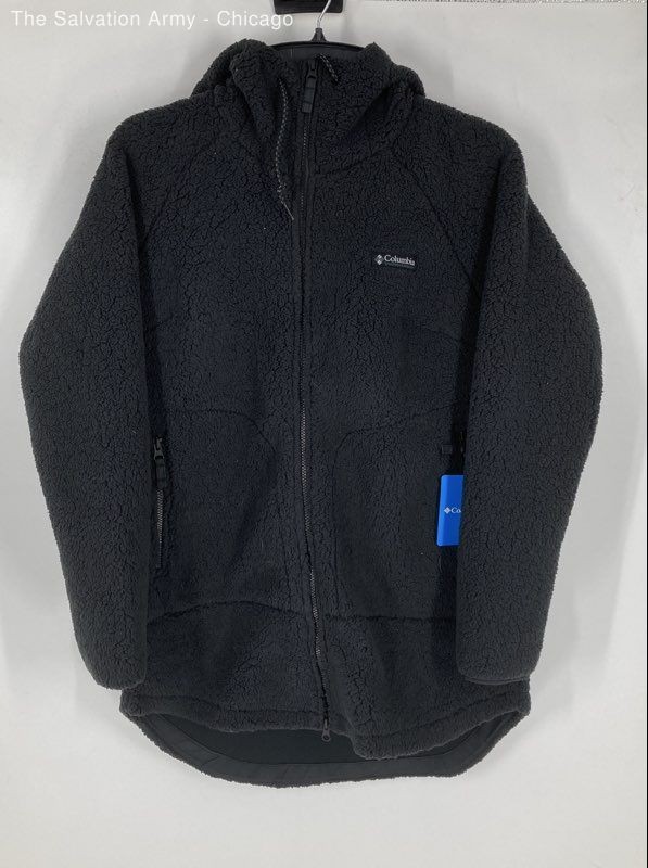 Columbia Womens Black Hooded Long Sleeve Pockets Full-Zip Jacket Size L