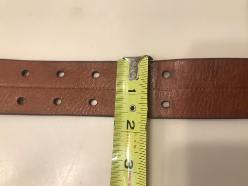 Ceinture homme vintage American Eagle cuir double œillet année 2000 taille 32 - Photo 13/13
