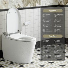 Smart Toilet Built-in Bidet with Powerful Flush,Instant Warm Water, Night Light