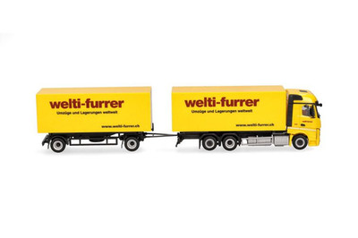 HERPA - truck with body and trailer 1+1 axles WELTI-FURRER - MERCEDES BE...