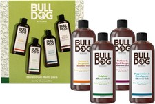 Bulldog Shower Gel Gift Set Men 4x500ml Vegan Body Wash Multi Fragrance Pack