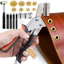 Grommet Tool Kit, 1/2 , 1/4 , 6/19 , 3/8 Grommets Heavy Duty Grommet Kit 100...