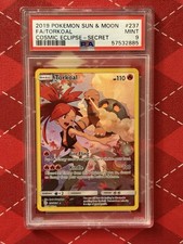 Pokemon- Torkoal- Full Art Secret Rare Holo #237/236 - Cosmic Eclipse - PSA 9