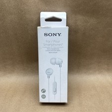 Sony MDR-EX15AP In-Ear Wired Headphones with Mic for Smartphones White NEW