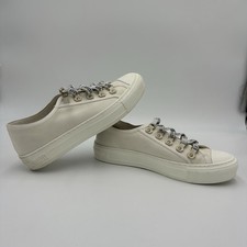 Christian Dior Walk n Dior Sneakers White Canvas Gold J Adior Sz 39.5 DC 0423
