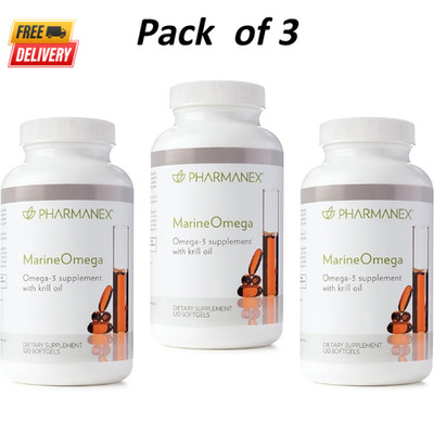 Pack of 3 Nu Skin Pharmanex Marine Omega MarineOmega, 360 Softgels New, Exp 2027