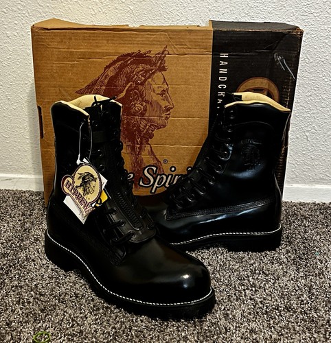 Chippewa Ruttman 27422 Steel Toe Black Leather Firefighter Work Boots Size 8.5 D