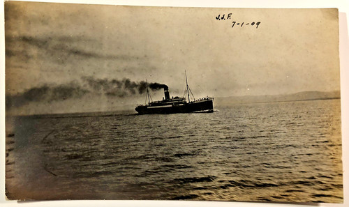 STEAMSHIP STRATHCONA 1909 Real Photo Postcard SUNK BY GERMAN SUBMARINE U-78 RARE