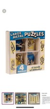 NEW   Schylling Large Metal Brain teaser Puzzles game 4-Piece Set toy