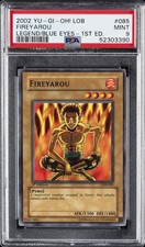 2002 YU-GI-OH LOB-LEGEND OF BLUE EYES WHITE DRAGON 1ST ED 085 FIREYAROU PSA 9