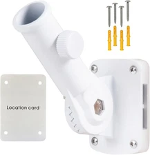 NQ Flag Pole Holder Adjustable, Bracket for Outside 1 Pack, White 