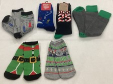 6 Pair Of Christmas Socks All New -Different Designs  Lot E