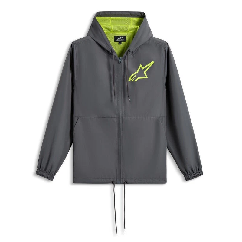 Alpinestars Speeder Chromium Windbreaker Jacket Charcoal High Vis Yellow - image 1 of 1