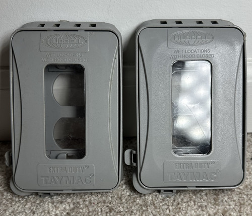 2 HUBBELL TAYMAC ML500G 1- Gang Weatherproof Expendable Electrical Outlet Covers