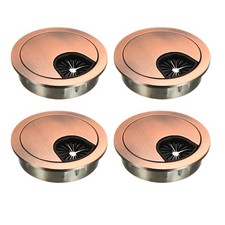 Cable Hole Cover, 2" Zinc Alloy Desk Grommet, 4 Pcs Red Bronze 