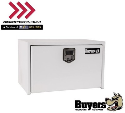 Buyers Products 1702203, 18x18x30'' White Steel Underbody Truck Box w/ Paddle