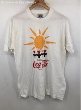 Americas Finest White Vintage USA Made Coca-Cola Graphic T Shirt - Size XL